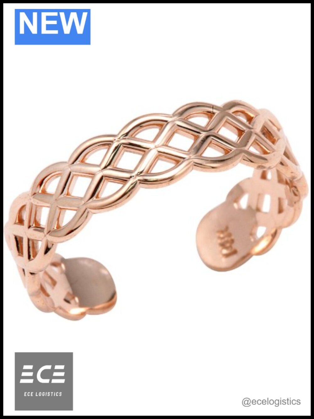 14k Rose Gold Adjustable Weave Toe Ring - Solid Gold